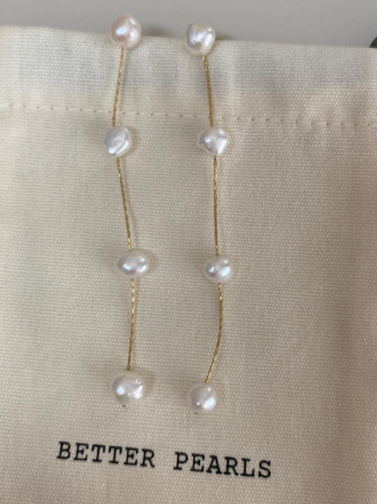 Baroque Pearl Threader Earrings