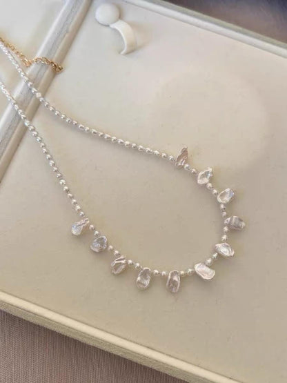 Minimalist Freshwater Rice Pearl Drop Necklace