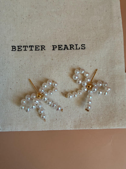 Pearl Bow Earrings