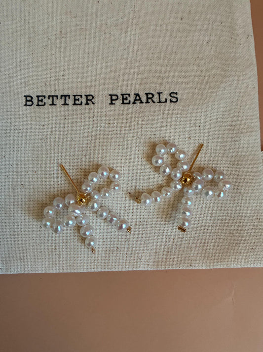 Pearl Bow Earrings