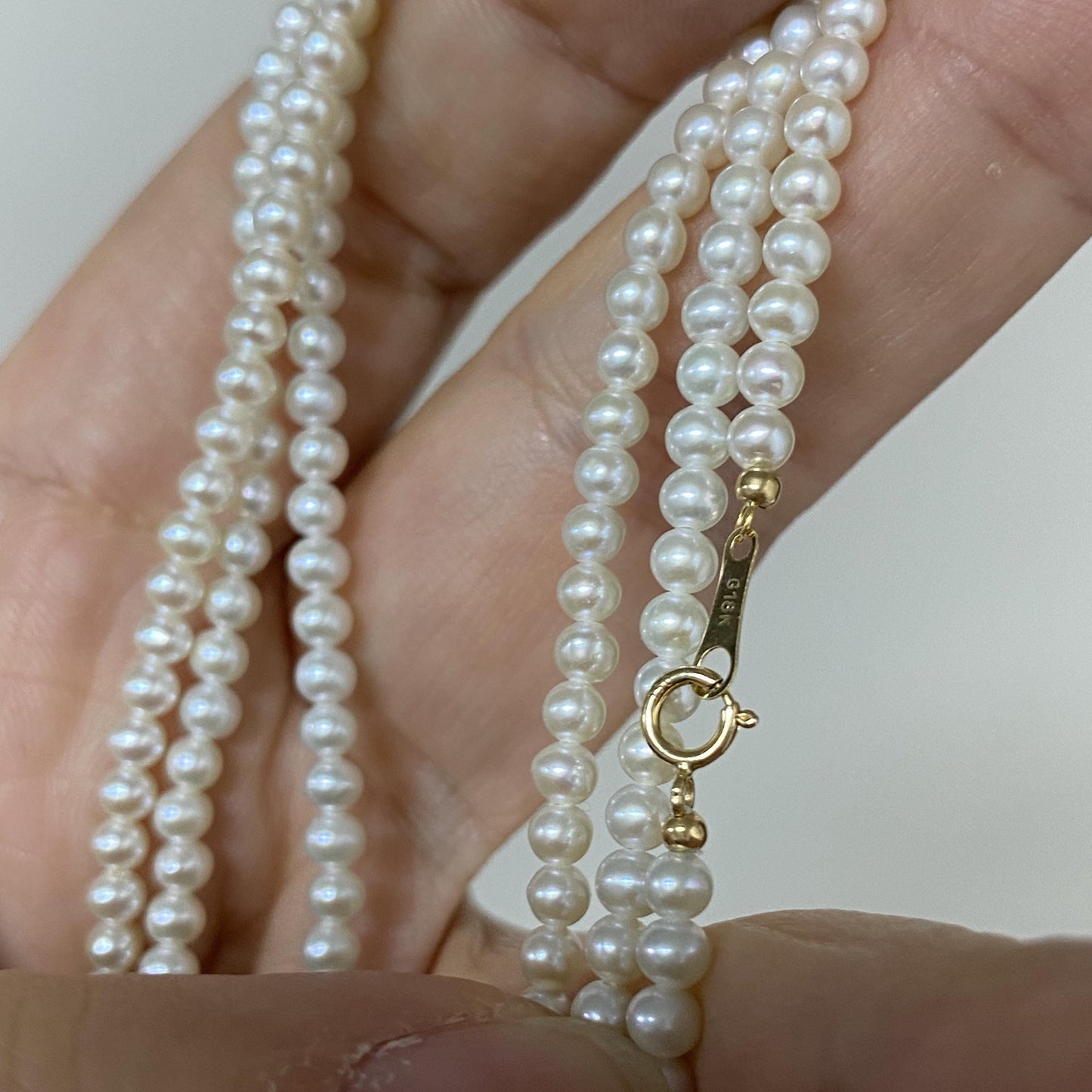 Baby Pearl Necklace 18K Gold