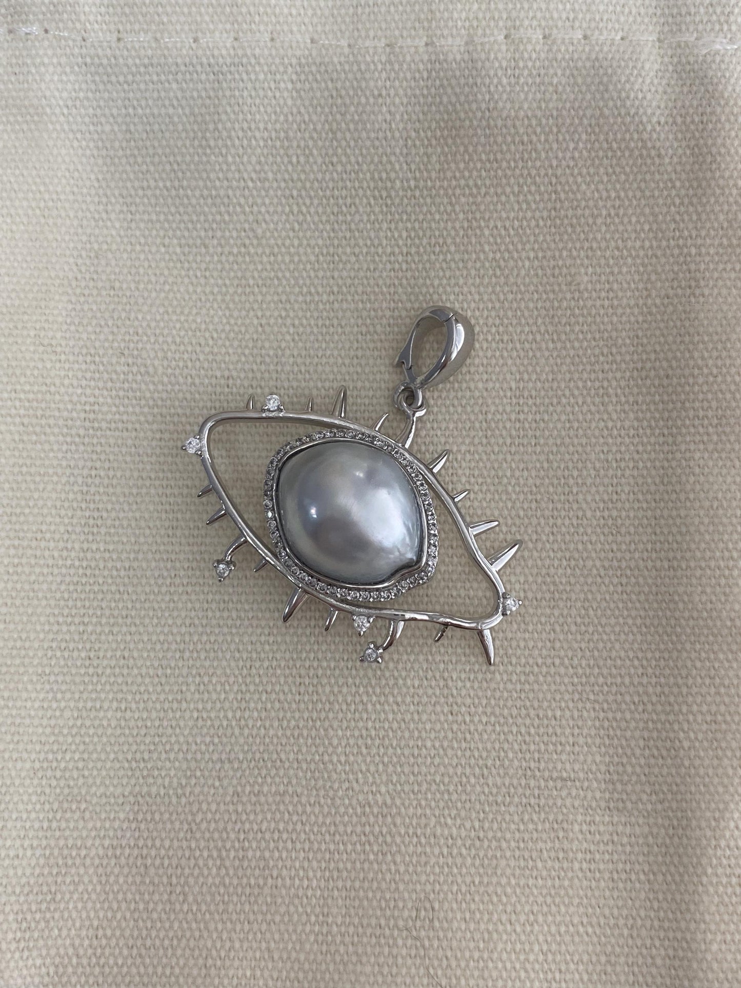 Australian South Sea Baroque Pearl Eye Pendant Necklace