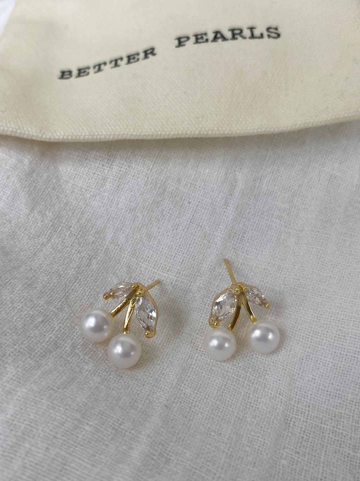Cherry Pearl Stud Earrings