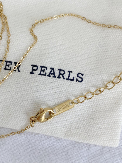 Turquoise & Pearl Pendant Necklace 18K Gold Plated