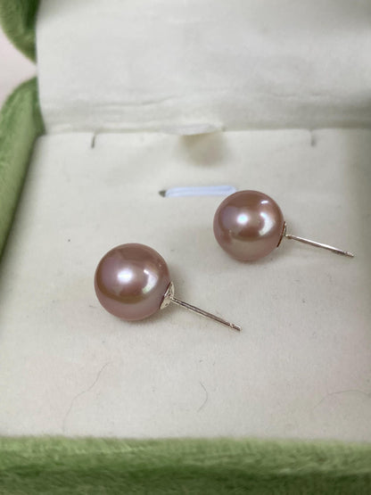 Large Round Freshwater Pearl Stud Earrings