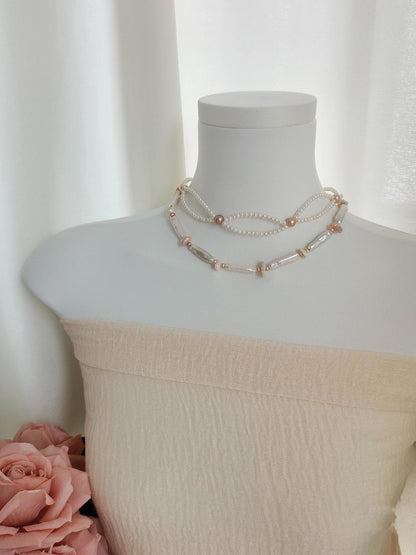 White Stick Pearl Choker Necklace