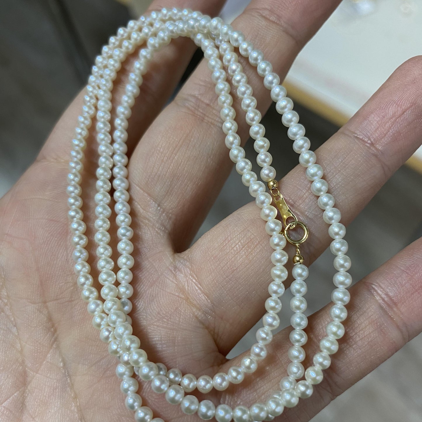 Baby Pearl Necklace 18K Gold