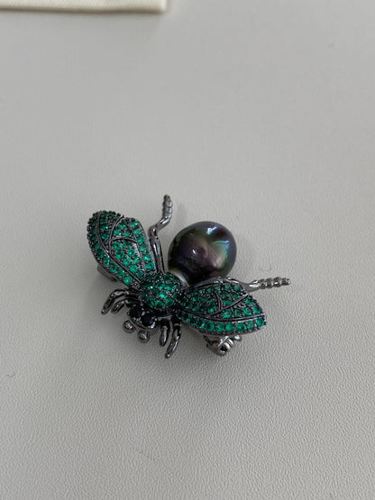 Tahitian Pearl Bee Brooch Pendant