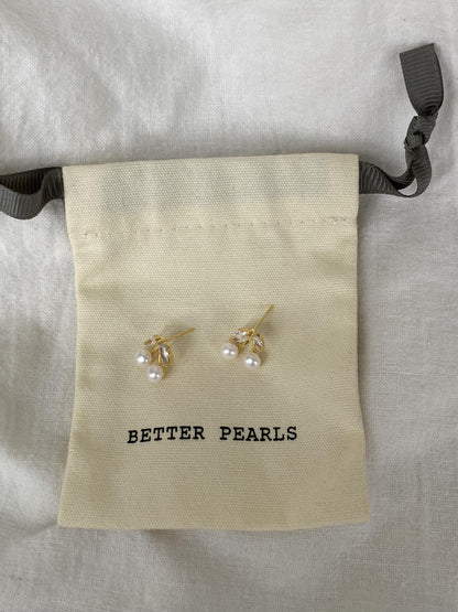 Cherry Pearl Stud Earrings
