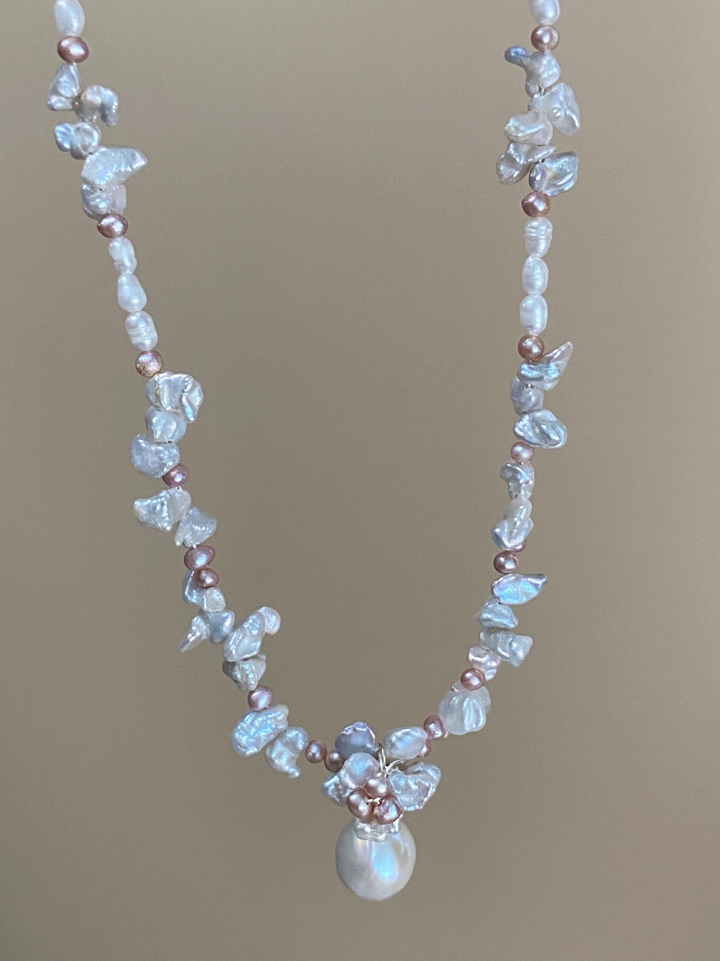 Petal Baroque Pearl Bridal Necklace