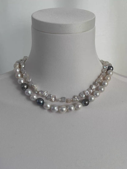 Baroque Tahitian & Freshwater Pearl Statement Necklace