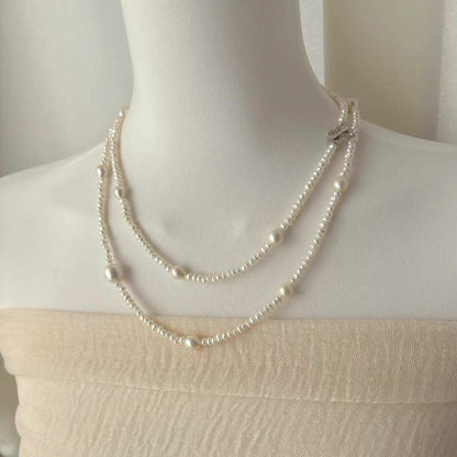Baroque & Rice Pearl Rope Necklace 95cm