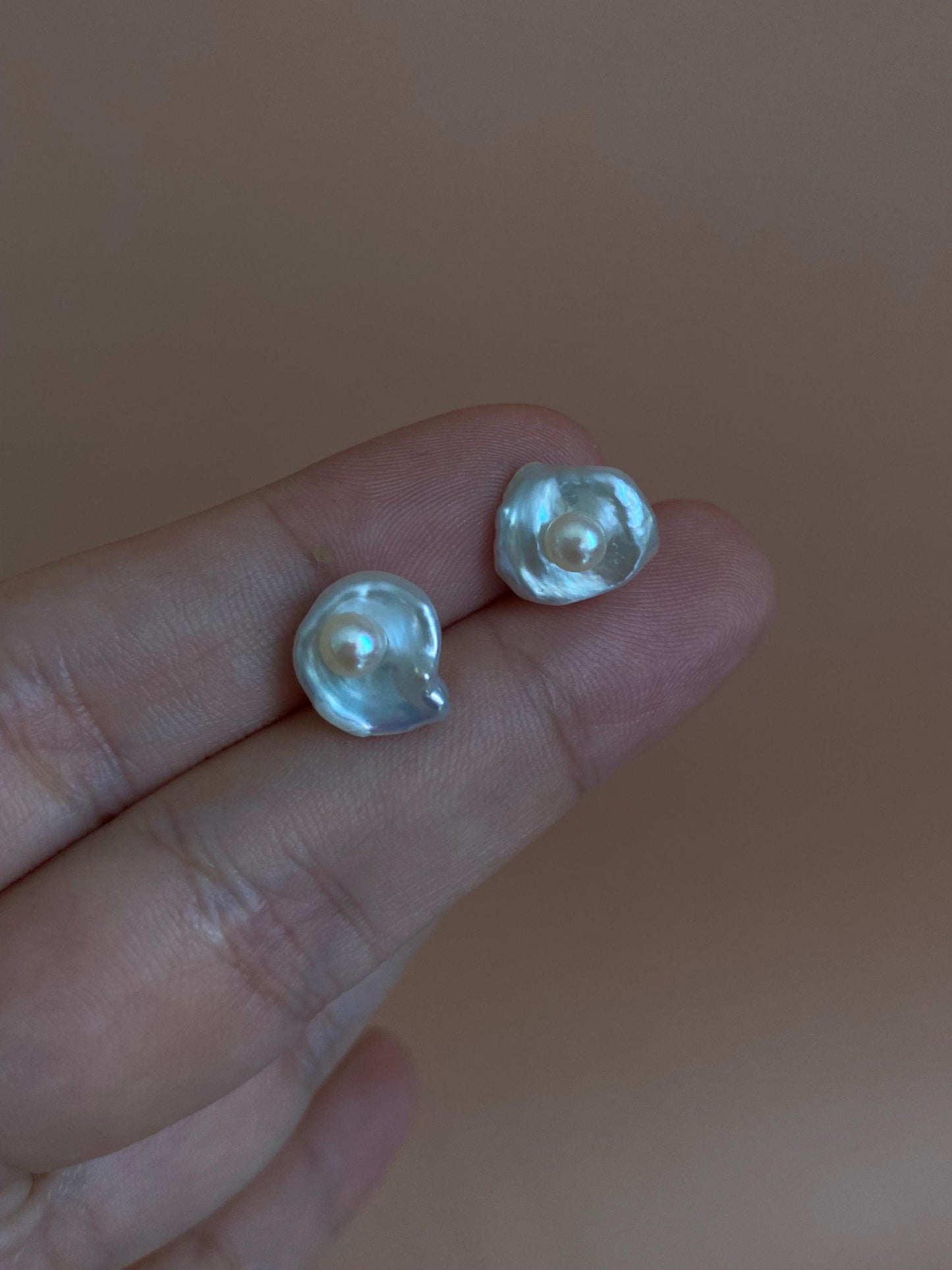 Keshi Baroque Pearl Stud Earrings