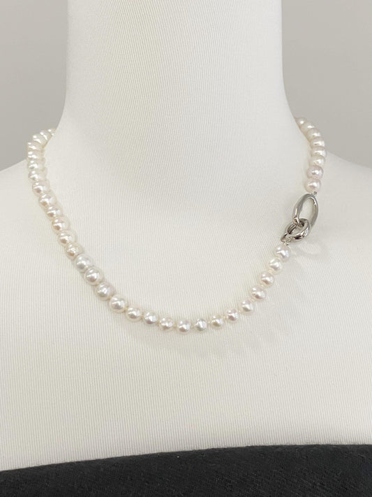 Freshwater Pearl Choker Silver Clasp