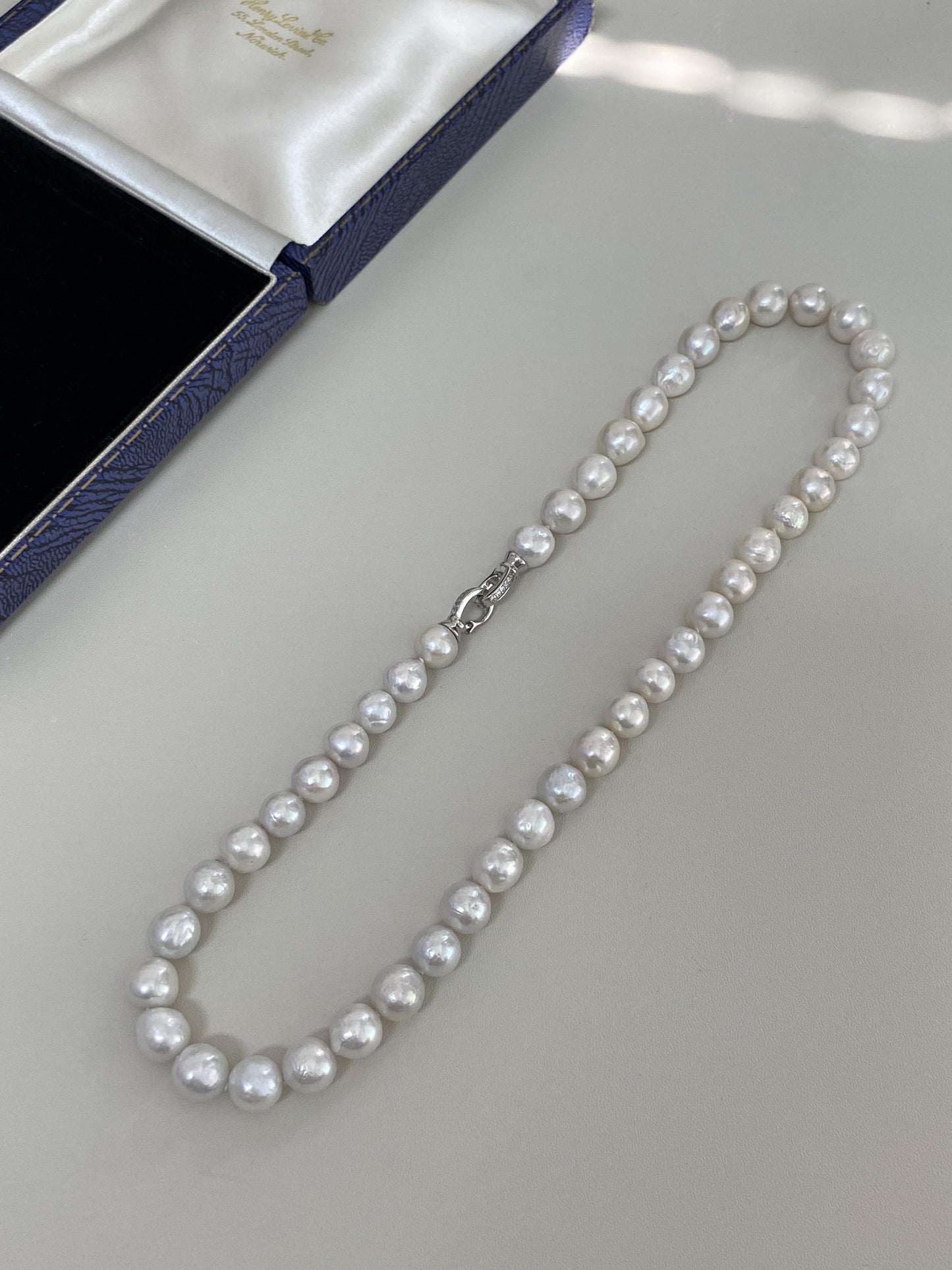 Classic Knotted Pearl Necklace