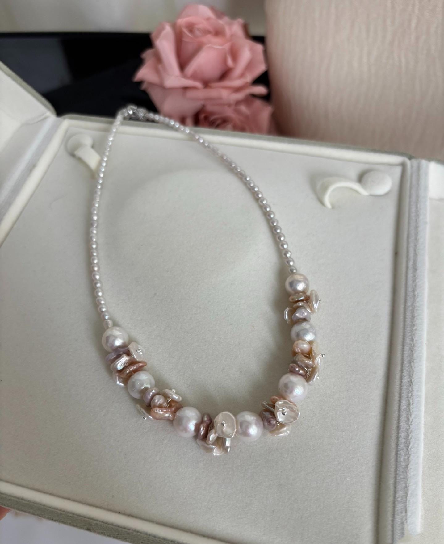 Freshwater Pearl Necklace with Baroque & Keshi Accents