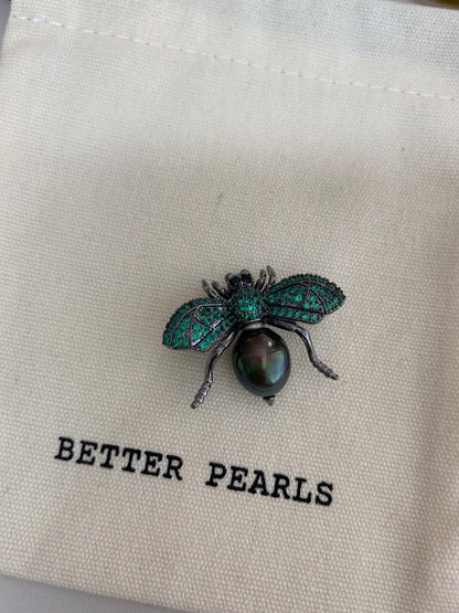Tahitian Pearl Bee Brooch Pendant