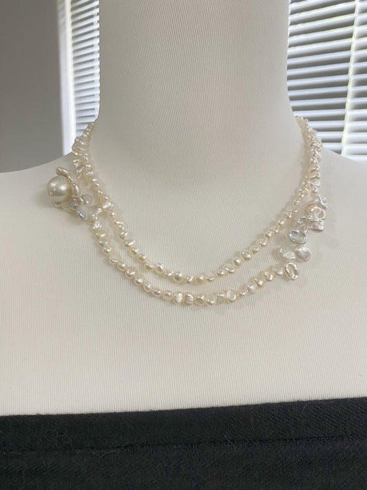 Convertible Pearl Lariat Wrap Necklace