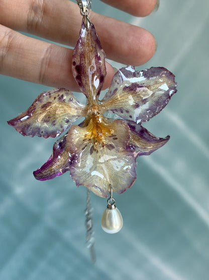 Pink Lily Pendant Necklace