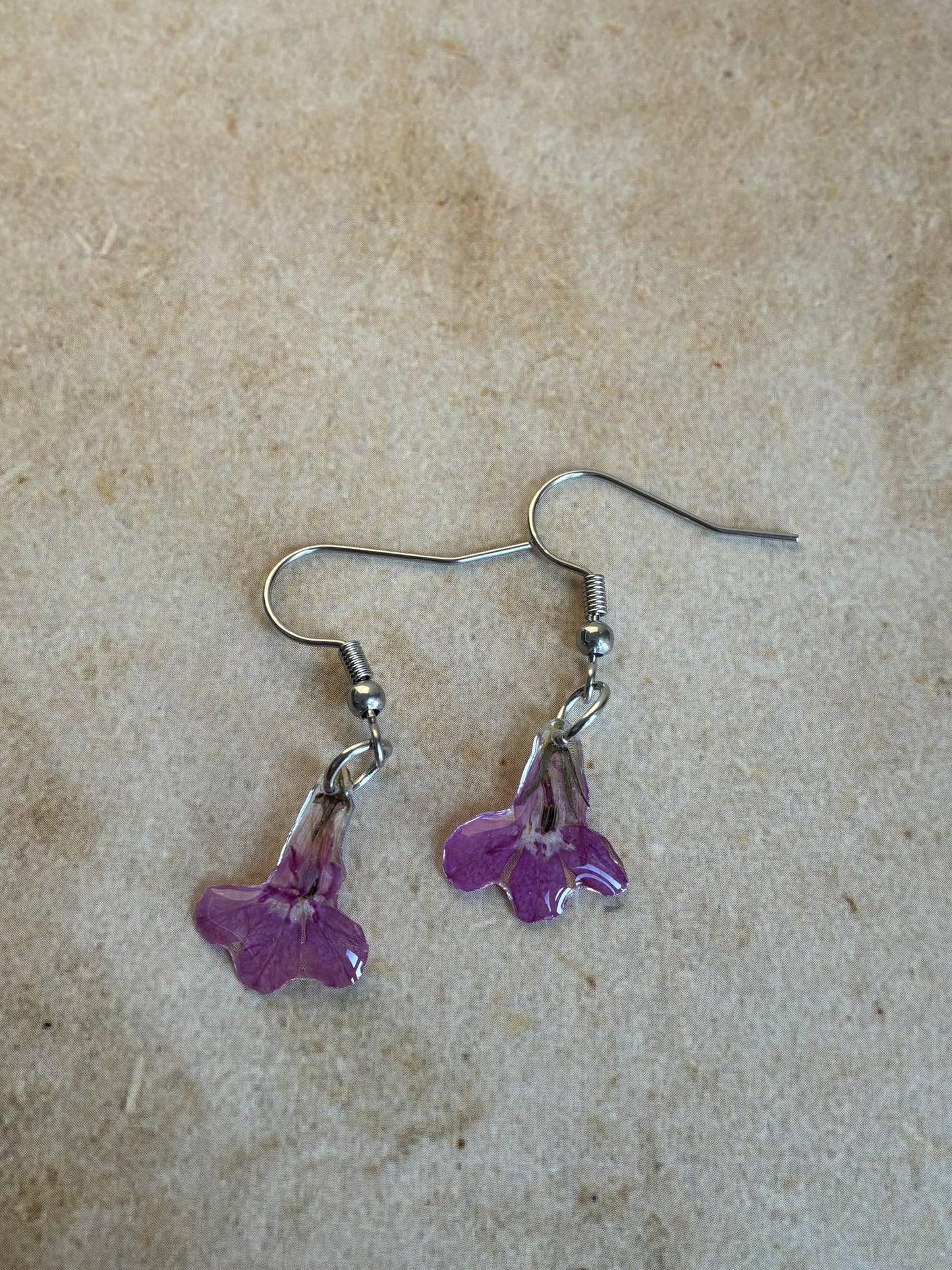 Purple Bellflower Earrings