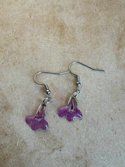 Purple Bellflower Earrings