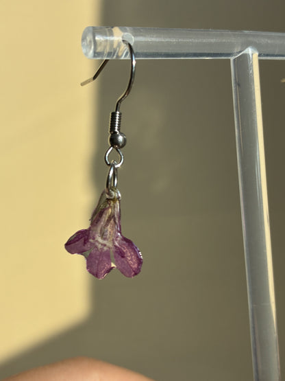 Purple Bellflower Earrings