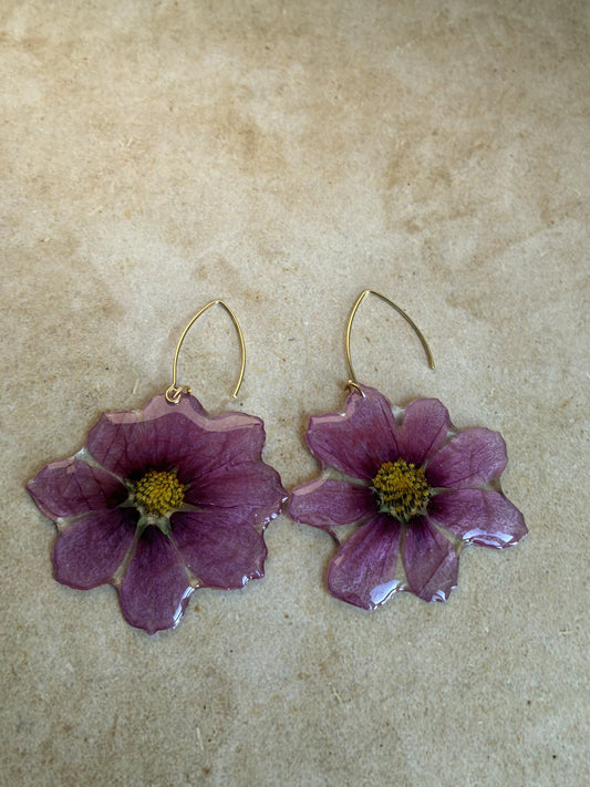 Purple Cosmos Earrings