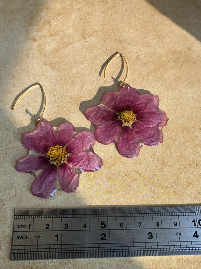 Purple Cosmos Earrings