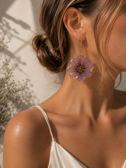 Purple Cosmos Earrings