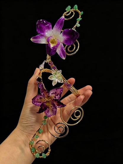 Purple Orchid Floral Arm Cuff