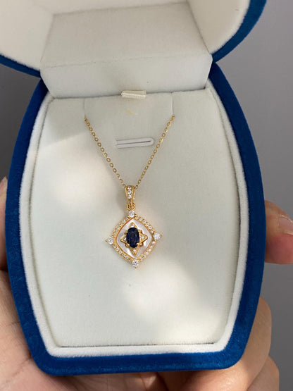 Natural Sapphire & Mother of Pearl Necklace