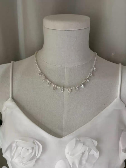Minimalist Freshwater Rice Pearl Drop Necklace