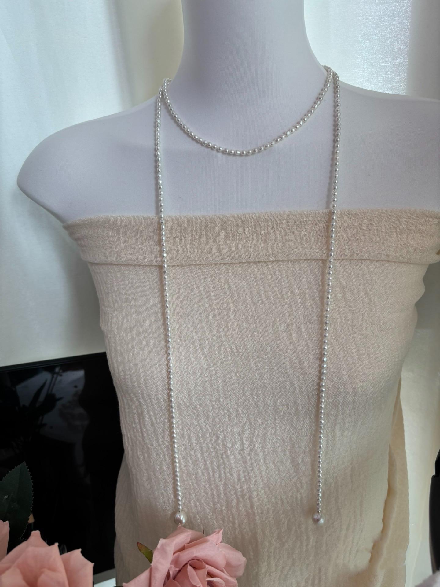 Baroque Pearl Lariat Necklace