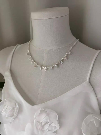 Minimalist Freshwater Rice Pearl Drop Necklace