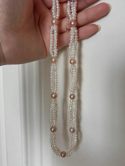 Triple Strand Multicolor Pearl Necklace