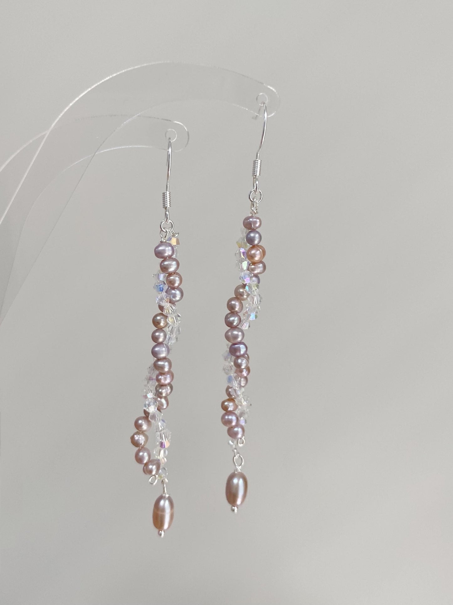 Pink Pearl Dangle Earrings