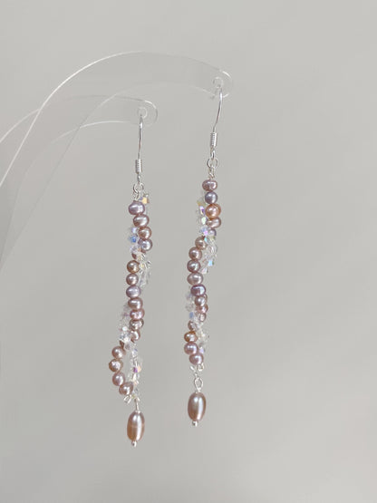 Pink Pearl Dangle Earrings