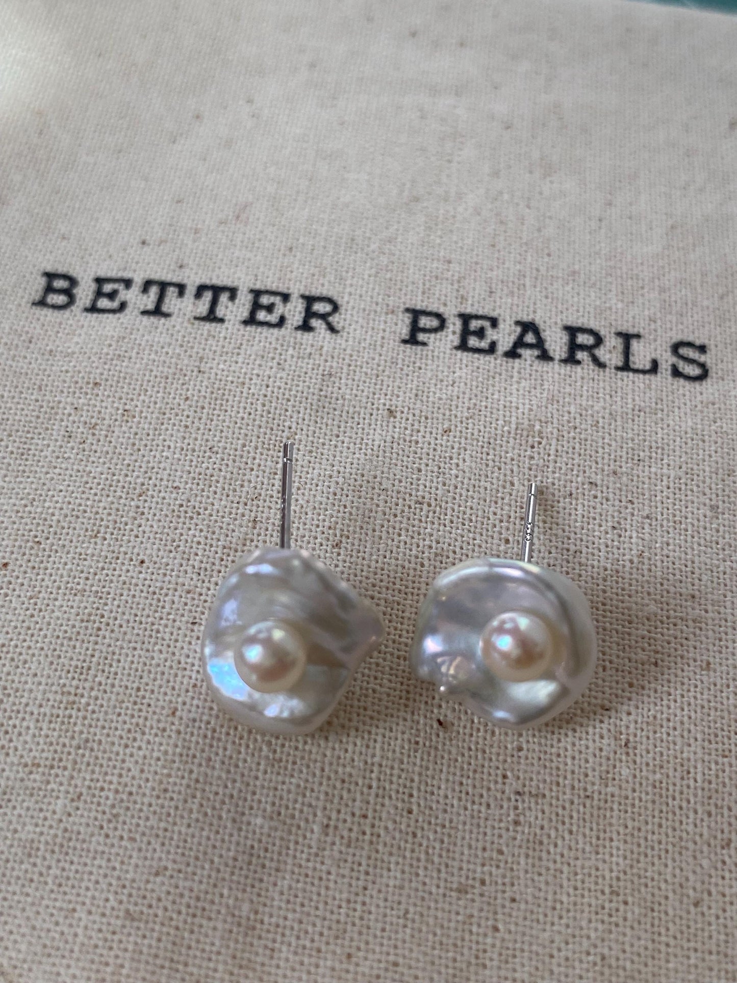 Keshi Baroque Pearl Stud Earrings