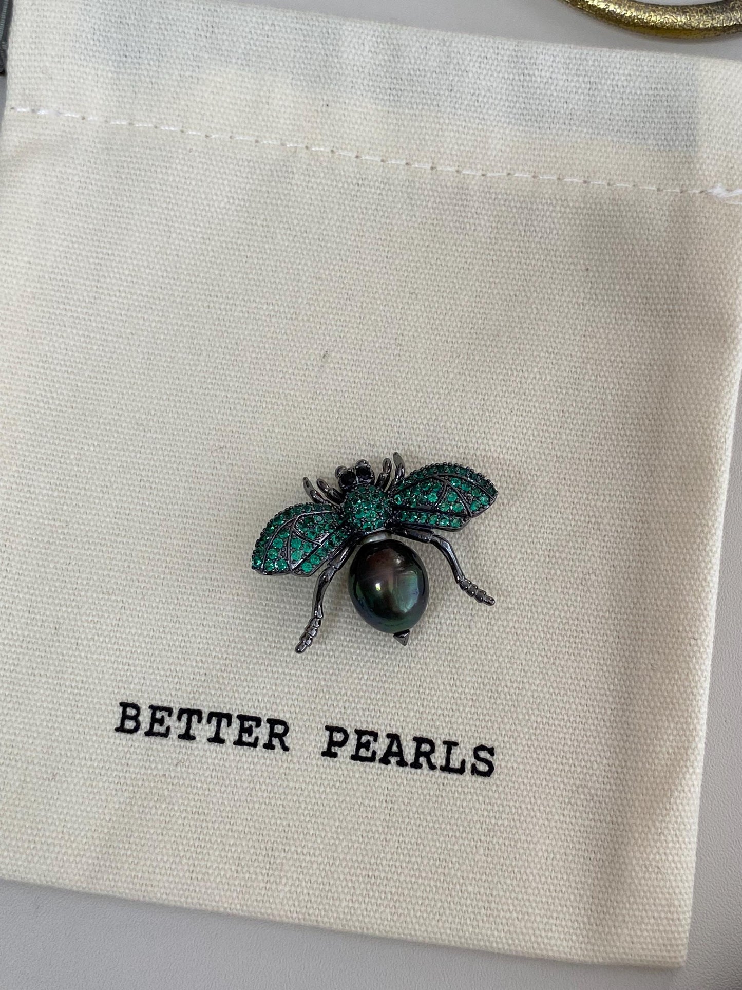 Tahitian Pearl Bee Brooch Pendant