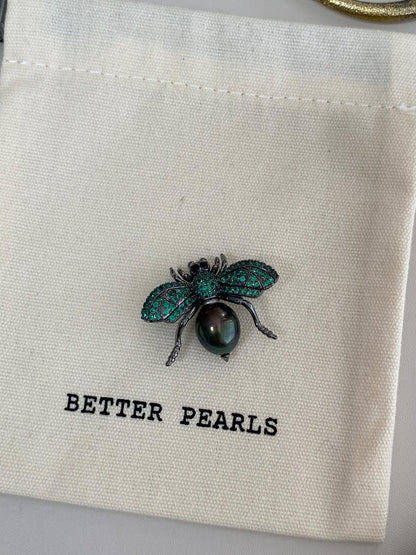 Tahitian Pearl Bee Brooch Pendant