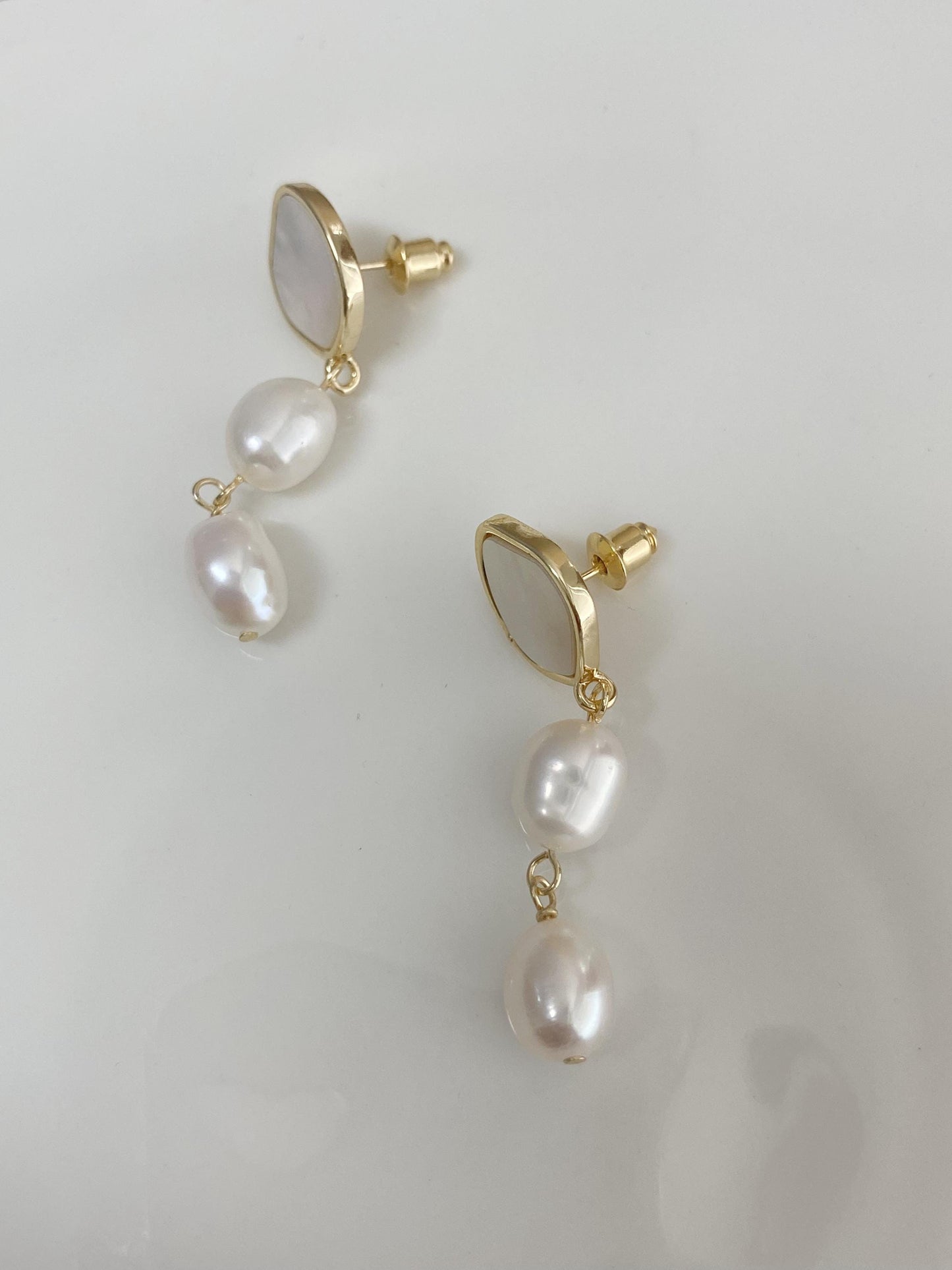 Freshwater Pearl Drop Stud Earrings
