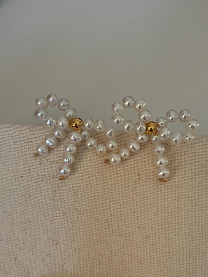 Pearl Bow Earrings
