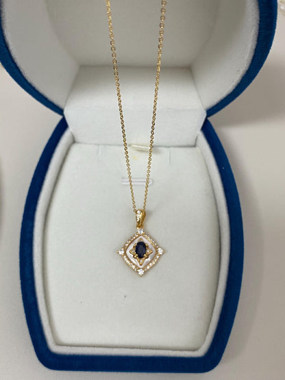 Natural Sapphire & Mother of Pearl Necklace