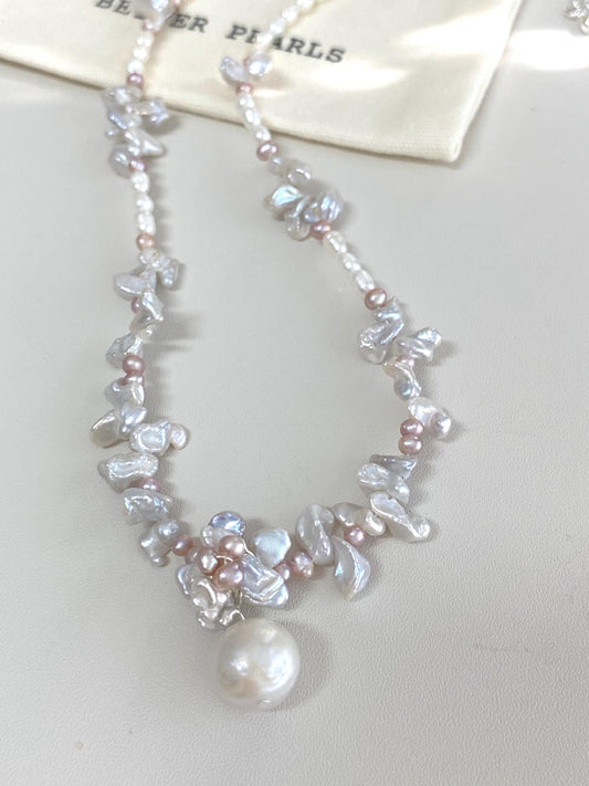 Petal Baroque Pearl Bridal Necklace