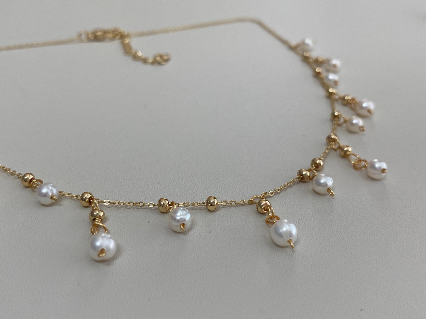 Pearl Fringe Choker Necklace