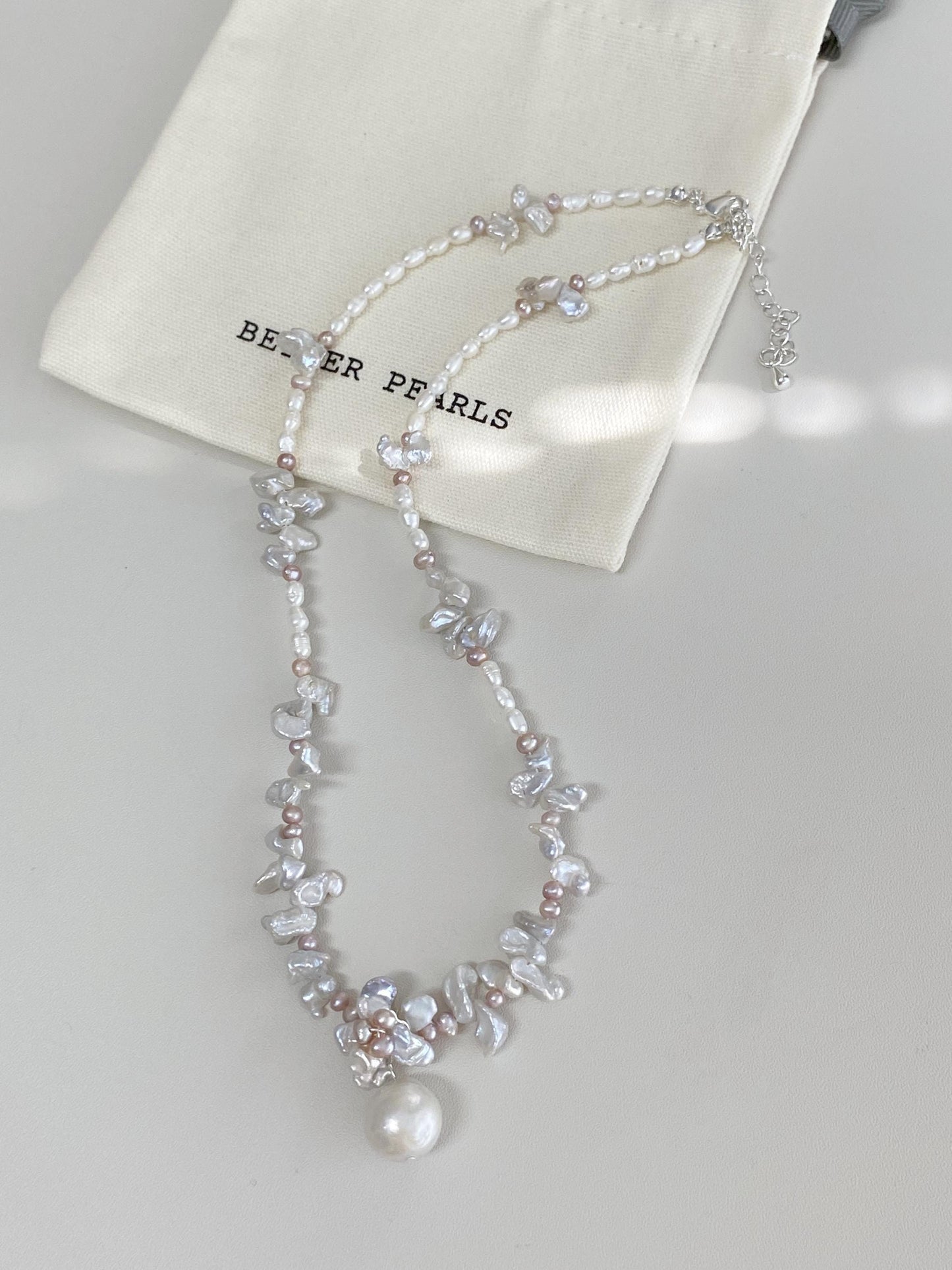 Petal Baroque Pearl Bridal Necklace