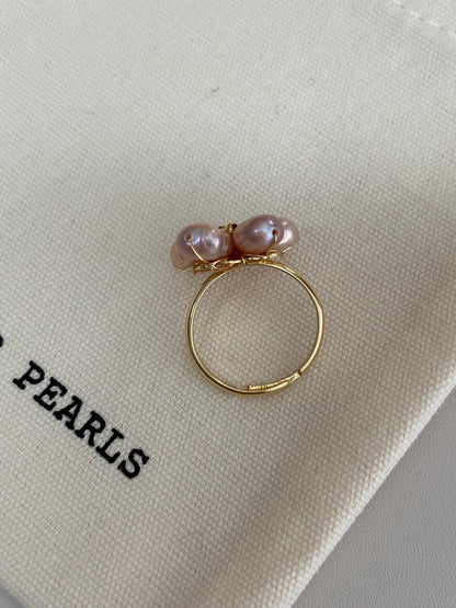 Lavender Pearl Flower Ring