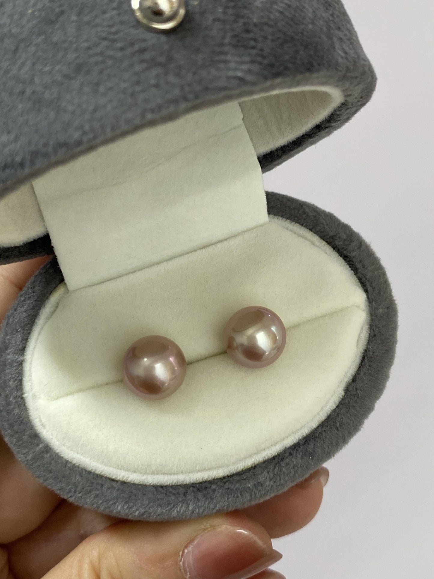 Large Round Freshwater Pearl Stud Earrings