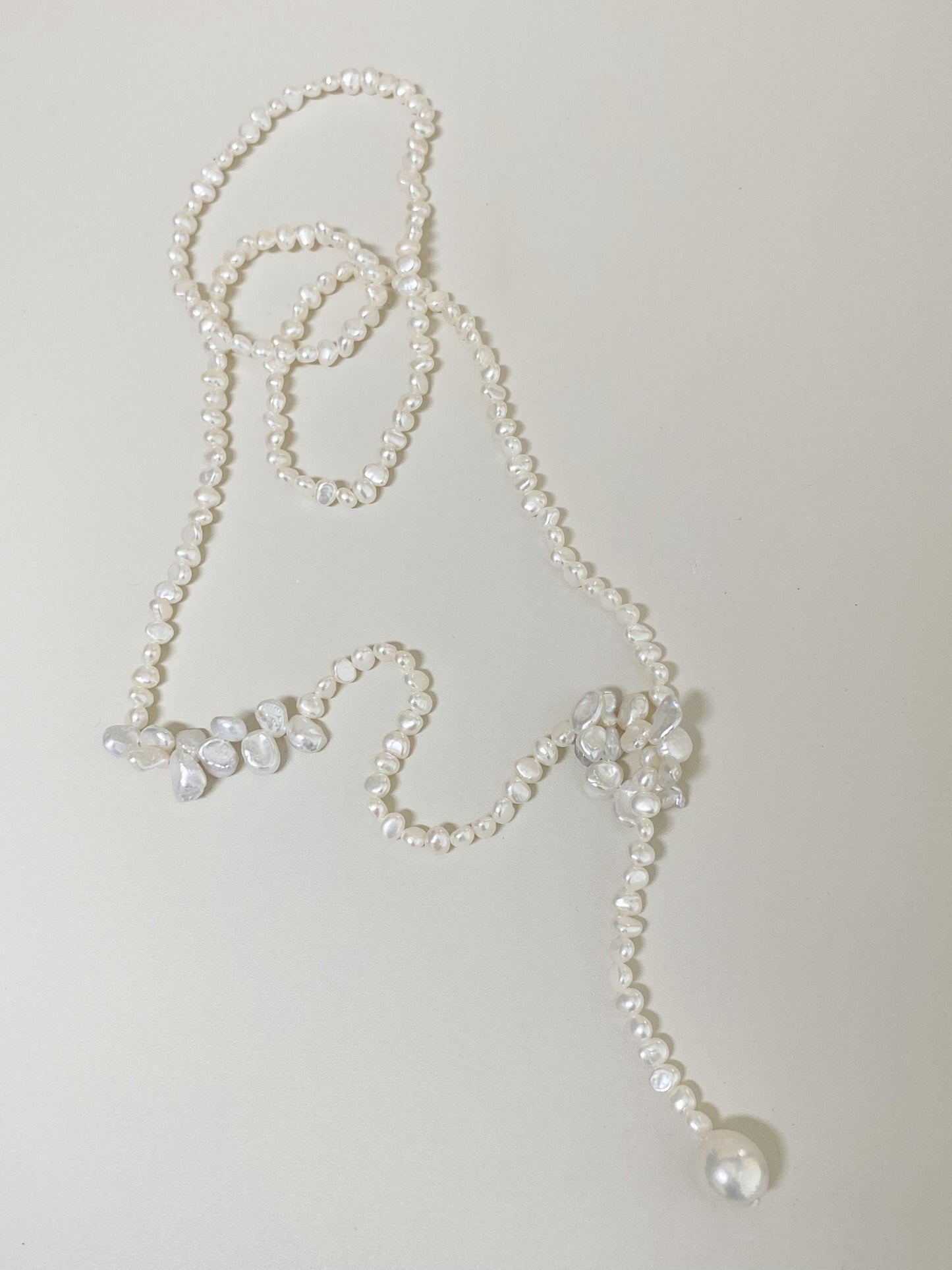 Convertible Pearl Lariat Wrap Necklace