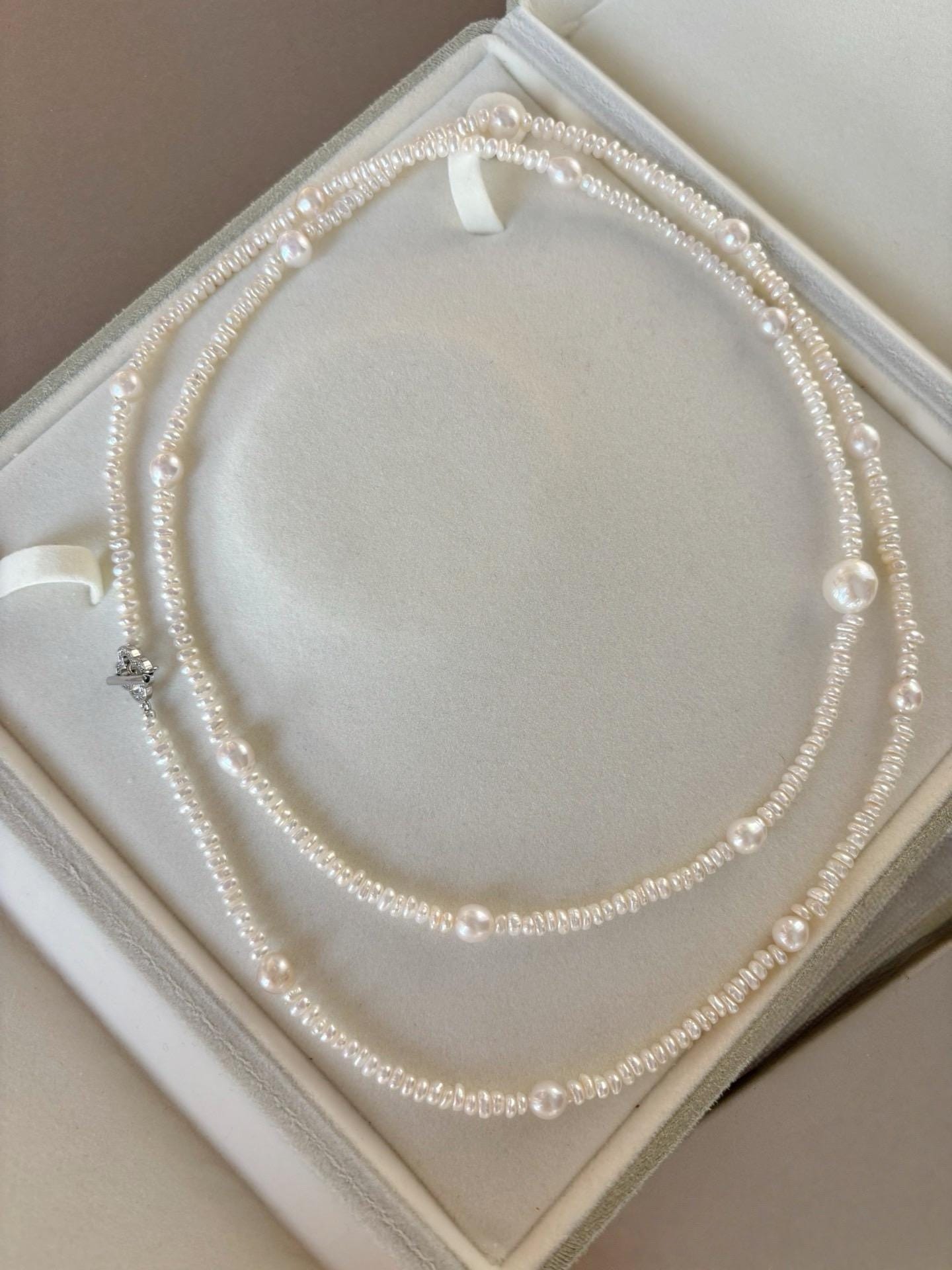 Baroque & Rice Pearl Rope Necklace 95cm